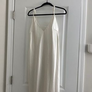 Creamy White Satin Long Dress